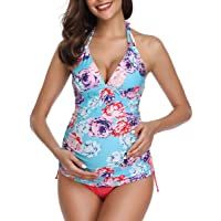 Los mejores  - Traje de baño de Maternidad Verano Mae triángulo Halter Bikini